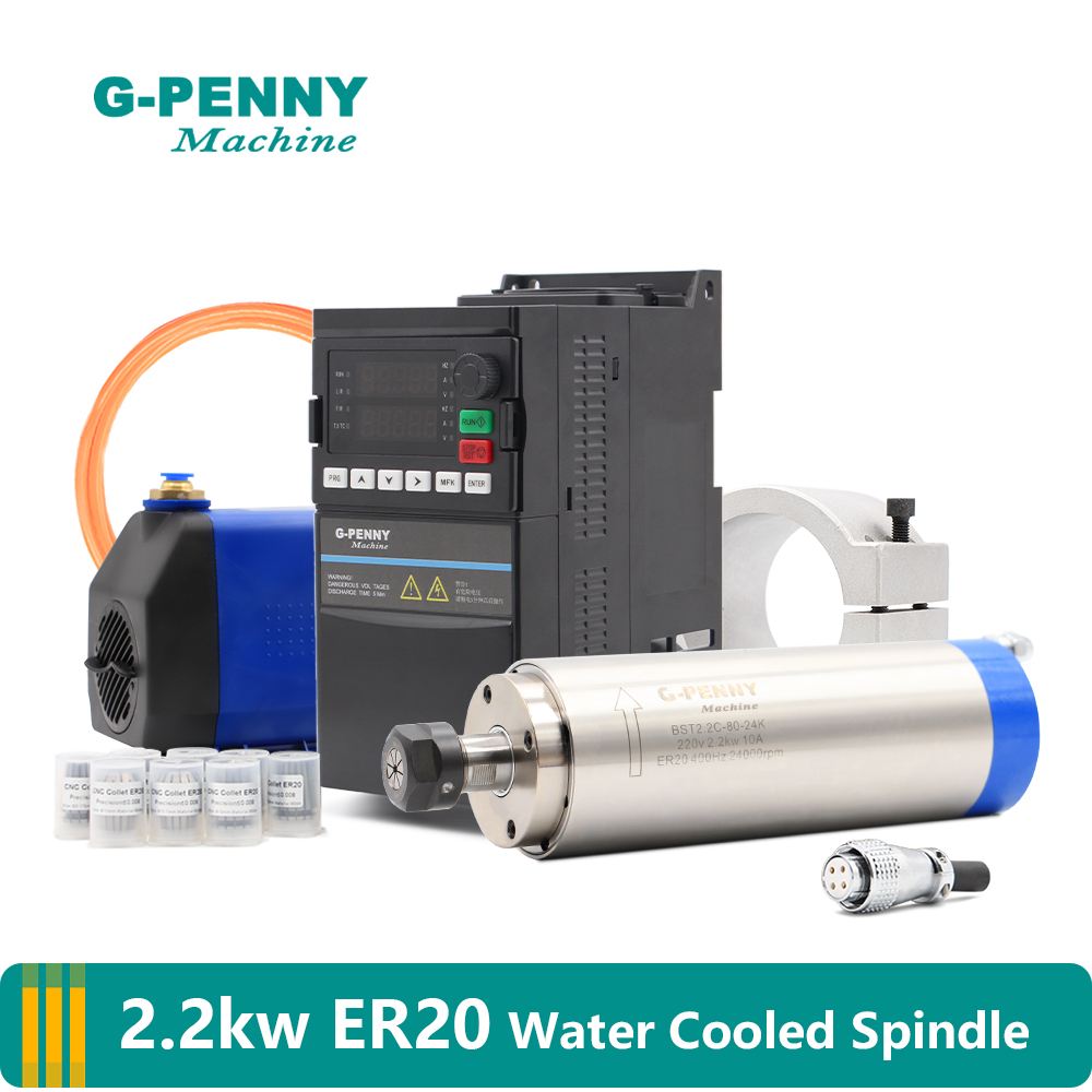 G-PENNY 2.2kw ER20 Water Coole - 2.2Kw Water Cooled Spindle Kit Vfd ulasan dan harga